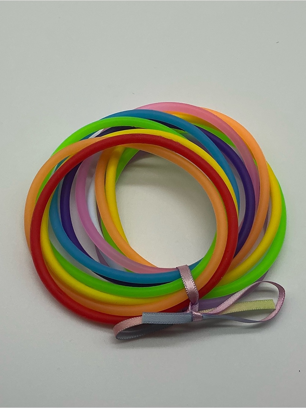 Set of 12 Rainbow and Pastel Rainbow Colored Jelly Bracelets